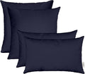 RSH DECOR: Sunbrella Lumbar & Square Pillows Set of 4 | 20" x 12" & 17" x 17" | Water and Fade-Resistant Performance Fabric | Outdoor Throw Pillows for Patio Furniture | Canvas Navy
