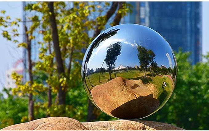 7pcs 4.7in/3.9in/3in/2.5in Diameter Gazing Globe Mirror Ball,Silver Stainless Steel Polished Reflective Smooth Garden Sphere,Colorful and Shiny Addition to Any Garden or Home