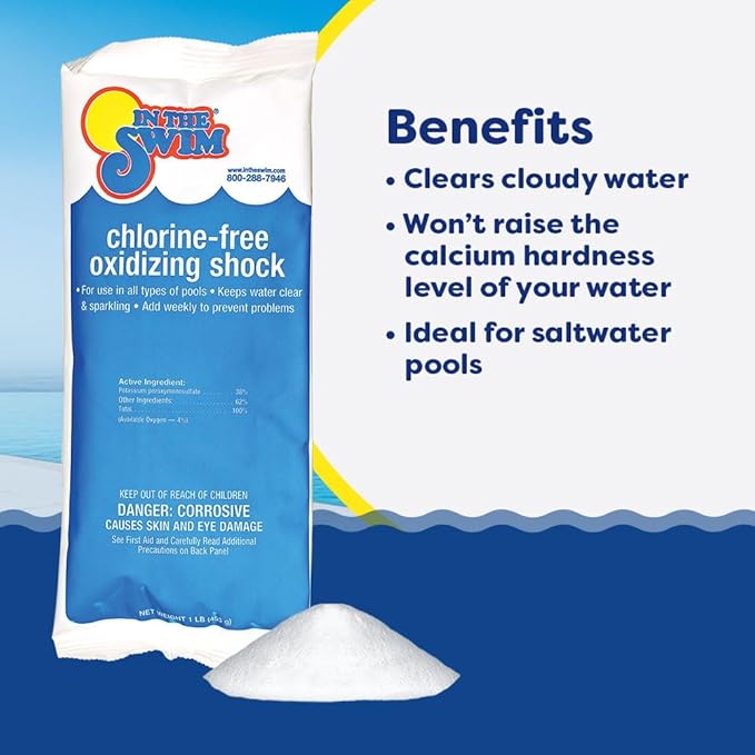 In The Swim Bromine Plus and Chlorine-Free Shock Bundle: Includes 25 Pound Bucket of Bromine Plus and 24 x 1 Pound Bags Chlorine-Free Shock - Effective Low Odor Alternative