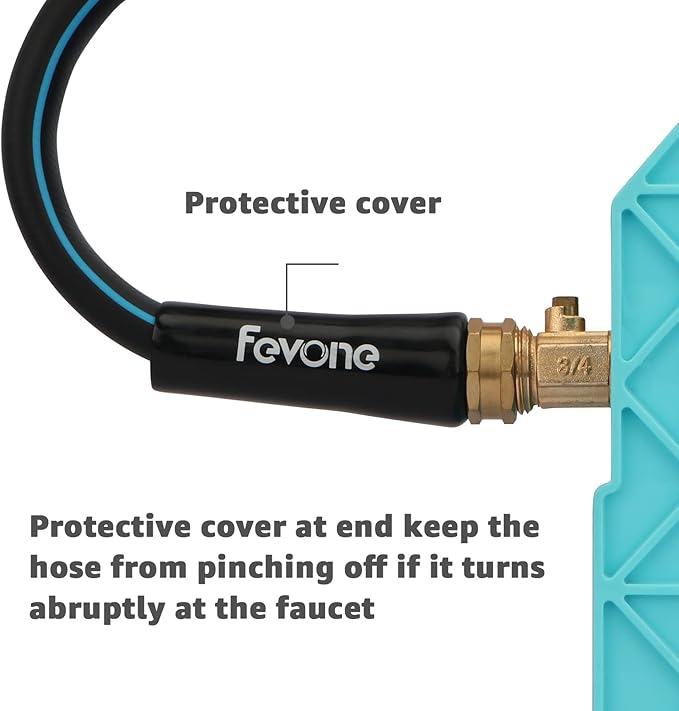 Fevone Garden Hose 50 ft., Lightweight Hybrid Water Hose, Flexible and Durable, Leak-Free Connections