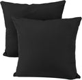 idee-home Outdoor Pillows with Inserts Included, Patio Outside Square Pillows Waterproof Set of 2, 18 x 18 inch Black