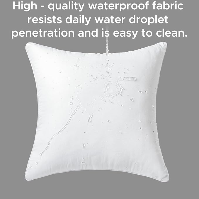 16 x 16 Outdoor Pillow Inserts Set of 2 Waterproof Square Support White Decorative Throw Pillow Inserts for Couch Sofa Beds Small Patio Furniture Cushions