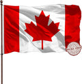 Outdoor Canadian Canada Flag Banner 3x5 Double Sided- 3Ply 240D 4 Rows Stitched- CAN Flag- UV Fade Resistant With Canvas Header & 2 Brass Grommets