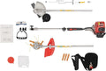 YIYIBYUS 26CC Weed Wacker Eater Gas Powered, 2-Cycle 5.74FT String Trimmer/Edger with Two Blade Heads, Lawn Mower Hedge Trimmer with Rubber Handle & Shoulder Strap