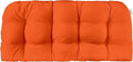 RSH DECOR: Sunbrella Tufted Wicker Loveseat Cushion | 44" x 22" | Water and Fade-Resistant Performance Fabric | Outdoor Settee Cushion for Patio Furniture | Canvas Melon