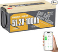 Power Queen LiFePO4 Battery 48V 100Ah Lithium Golf Cart Battery, Lithium Battery with Bluetooth 5.0, Built-in 200A Smart BMS with Low-temp Protection for 5kW Motor Golf Carts Club Car DS E-Z-Go TXT