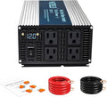 WZRELB 1800W Pure Sine Wave Inverter 12V DC to 110V 120V AC Power Converter with LED Display, Off-Grid Portable Power Inverter with 4 AC Outlets for Home, RV, Truck, Camping