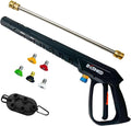 Durable Pressure Washer Gun Kit, Power Washer Gun with Replacement Extension Wand, M22 Fitting, 5 Spray Nozzle Tips, 37 Inch, 3000 PSI