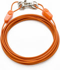 IntelliLeash 20FT Tie-Out Cables for Dogs - Strong, Safe, and Durable Dog Tie-Outs for Small Dogs up to 35 Pounds - Weather and Wear Resistant Galvanized Aircraft Cable for Outside Use