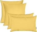 RSH DECOR: Sunbrella Lumbar & Square Pillows Set of 4 | 20" x 12" & 17" x 17" | Water and Fade-Resistant Performance Fabric | Outdoor Throw Pillows for Patio Furniture | Canvas Buttercup Yellow