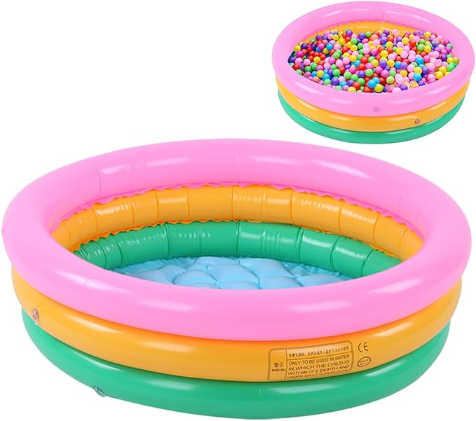 Children Swimming Pool, Round Shape Bright Color Baby Basin Pool, Inflatable Swimming Pool for Indoor (S)