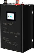 WZRELB 3000W 48V Pure Sine Wave Inverter 48VDC Input to 120VAC 240V AC Split Phase Output, 4 ac Outlets,AC Hardwire Terminal,LCD Display for Home,RV,Truck
