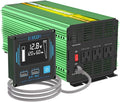 EDECOA 2000 Watt Power Inverter DC 12V to AC 110V 120V 2000W Converter with LCD Display and Remote Controller Dual USB (with ET-RC Remote)