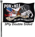 Jayus Eagle Pow Mia Flag Double Sided 3x5 Outdoor-Vivid Colors polyester 220D 3Ply Pow Flags Banner- You Are Not Forgotten Prisoner of War Mia Flag with 2 Grommets