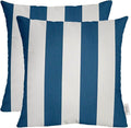 RSH DECOR: Sunbrella Square Throw Pillows Set of 2 | 17" x 17" | Water and Fade-Resistant Performance Fabric | Outdoor Pillow Covers with Down-Alternative Inserts | Cabana Regatta