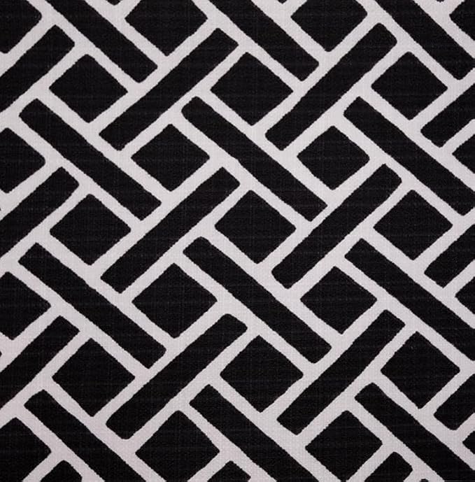 RSH Décor: Set of 2 Square Throw Pillows | Indoor/Outdoor All Weather Polyester Fabric | Decorative Accent Pillows for Patio Furniture | Reversible | 17" x 17" | Matte Black Geometric