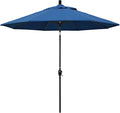 California Umbrella 9' Rd Pacific Trail Series Aluminum Patio Umbrella, Crank Lift, Push Button Tilt, Black Finish, Sunbrella Regatta Fabric