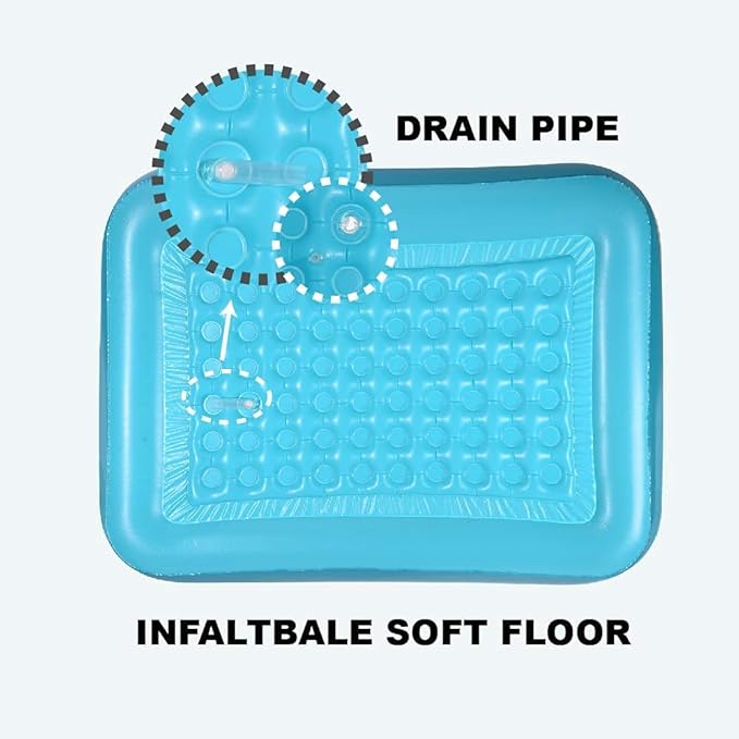 Inflatable Pools for Kids and Adults, 82" X 57" X 25" Kiddie Pools with Inflatable Soft Floor, Durable Family Swimming Pool for Backyard, Garden or Indoor (Green)