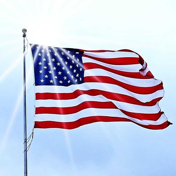 1x1.5 Ft American Flag - Outdoor Heavy Duty Durable Premium Polyester US Flag with Embroidered Stars & Brass Grommets