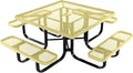 COATEDOUTDOORFURNITURE Heavy-Duty Portable Outdoor Kids Table with Umbrella Hole, Expanded Metal Kids Picnic Table, Commercial-Grade, Made in America (46 in, Square, Childrens, Textured Sandstone)