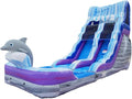 Herokiddo Dolphin 16' Water Slide with Detachable Pool, for Kids and Adults, Commercial Grade, 100% PVC Vinyl, Outdoor Backyard, Summer Fun, Blow Up Inflatable (Blower Included)