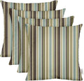 RSH DECOR: Sunbrella Square Throw Pillows Set of 4 | 20" x 20" | Water and Fade-Resistant Performance Fabric | Outdoor Pillow Covers with Down-Alternative Inserts | Brannon Whisper