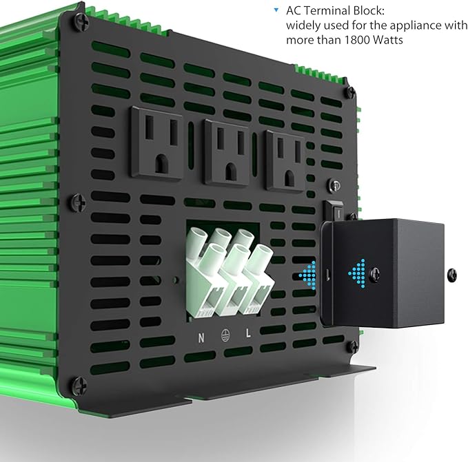 EDECOA 3000W Pure Sine Wave Power Inverter 3000 Watts DC 12V to 110V 120V AC Solar Inverter with 3 Outlets and AC Terminal Block with Remote Controller