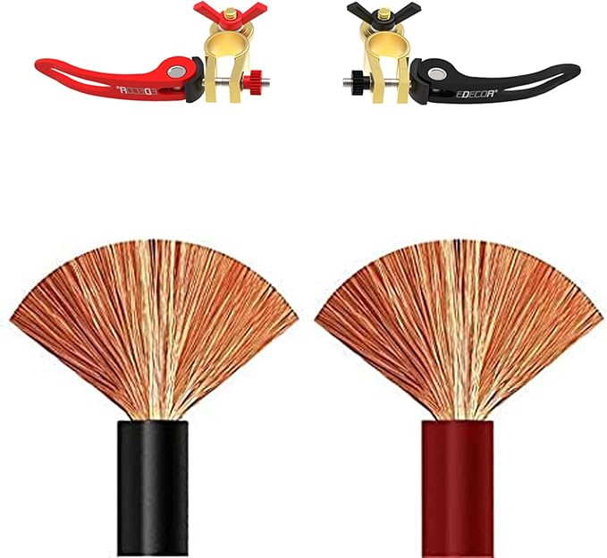 EDECOA Battery Cables 3 AWG 1m Pure Copper Inverter Cables for Car, Power Inverter, RV, Boat