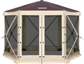 Tecoom 6-Sided Pop Up Gazebo Tent, Screen House with Mosquito Netting Canopy for Camping, 10x10ft Portable Sun Shelter Removable Siedwalls for Outdoor, Garden, Activities, Khaki