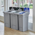Stager Direct, 3 in 1 Recycling Station with Lid, Recycle Bin, Exterior Trash Can, Recycling Station Kit, Heavy Duty Premium Plastic, Perfect for Kitchen, Office, Garden, Garage (33 Gallon), (N.4)