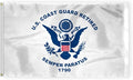 AGAS USCG Coast Guard Retired Boat Flag 12x18 inch - Printed 200 Denier Nylon - Double Stitched Edges Canvas Header Brass Grommets - Indoor/Outdoor United States Coast Guard Retired Boat Flag