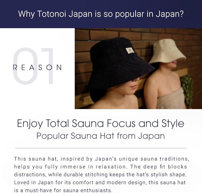 Sauna Hat Towel Japan Brand for Men and Women, Washable Sauna Hat (Black)