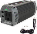 Energizer 150 Watt Power Inverter Pure Sine Wave Car Inverter, 12V to 110V Dual Mode Car Adapter, DC to AC Car Converter with Car Cigarette Lighter Plug, 110 Volts AC Outlet and 2 USB Ports