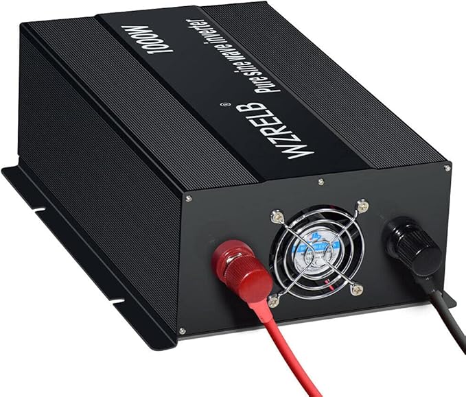 WZRELB Pure Sine Wave Inverter 1000W 12VDC to 120VAC Solar Power Converter Truck RV Home LCD Display