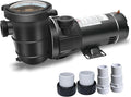 DoE-Compliant CEC approved PureBy Pool Motor Pump, 2HP Variable 2 Speed 115v 5160GPH Above Ground Pool Pump with 1.25" & 1.5" NPT Unions