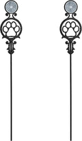 Touch of Class Pathways Reflective Driveway Marker Stake Set of Two for Outdoor Use | Paw Print Design | Personalized Tall Reflector Set of 2 | Black Durable Finish