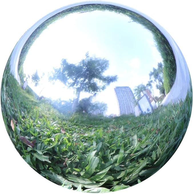 Kesywale Gazing Balls for Garden, Home Outdoor Hollow Sphere Stainless Steel Gazing Globe Mirror Ball (4 Inch)