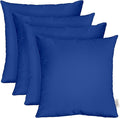 RSH DECOR: Square Throw Pillows Set of 4 | 17” x 17” | All-Weather Spun Fabric | Water and Fade-Resistant | Outdoor Accent Pillows for Patio Furniture | Veranda Blue