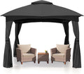MASTERCANOPY Outdoor Patio Gazebo for Garden with Upgrade Steel Frame and Netting Walls (8x8,Gray)