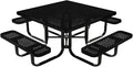 COATEDOUTDOORFURNITURE Heavy-Duty Portable Outdoor Kids Table with Umbrella Hole, Punched Steel Kids Picnic Table, Commercial-Grade, Made in America (46 in, Square, Childrens, Textured Black)