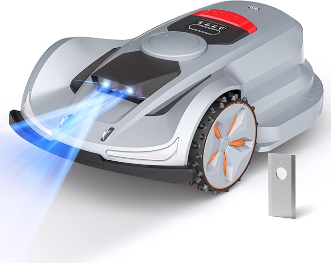 Sunseeker X7 Wireless Robot Lawn Mower 0.75 Acre/ 32,000Sq. Ft, with Smart APP Control, Vision AI System & RTK, Path Planning, Adaptive Floating Cut Height up to 4", Included a Set of Blades.