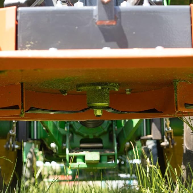 Titan Attachments 3 Point PTO Finish Mower, 60" Cutting Width, Cat 1 Hookup, Orange Finish, Rear Discharge, Pull Behind Mower for 25-40 HP Tractors, Low-Noise Cast Iron Gearbox