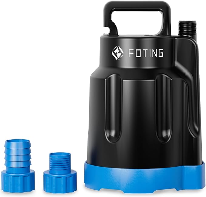 Submersible Water Pump 1/2HP Electric Utility Pump, 1860GPH Sump Pump Submersible Thermoplastic for Swimming Pool Garden Pond Basement Draining with 25ft Long Power Cord