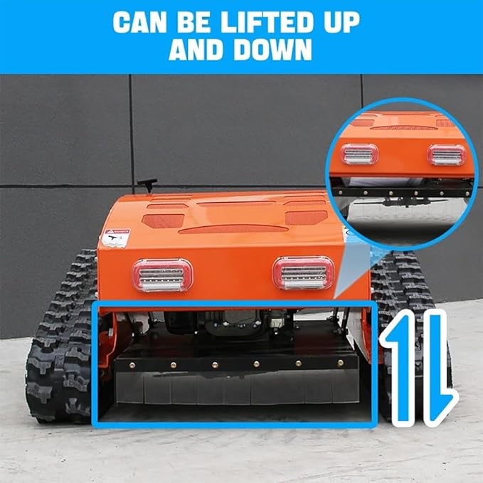 DIGMIGHT9 HP Gas RC Robotic Lawn Mower with Snow Plow - Remote Control Lawn Mower Robot, 600m Range, 21.6" Cutting Width for Slopes, Orchards & Commercial Use (Orange)