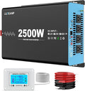 New 48V 2500 Watts Pure Sine Wave Inverter, 48V DC to 110V AC Power Inverter with 4 AC Outlets, USB Port, Type-C Port for Truck, Vehicle, Power Outage, Remote Control with LCD Screen