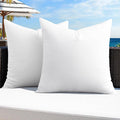 MIULEE Pack of 2 22x22 Outdoor Pillow Inserts, Outdoor Throw Pillows Water-Resistant Decorative Premium Square Pillow Stuffer Sham for Porch Swing Couch Sofa Cushion Patio Furniture