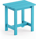 LUE BONA Outdoor Side Table, HDPS Small Outdoor Adirondack Side Tables, Outside End Table for Patio, Porch, Deck, Pool, Weather Resistant/Easy Maintenance, Sky Blue