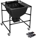 Urban Composting Bag 160L, Layered Harvest Design, Heavy-Duty Casters, All-Metal Frame + Oxford Fabric, Fertilizer Collection, Breathable Lid for Home, Garage, Basement, Kitchen
