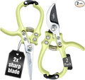 Modern Sprout Hand Pruners & Shears Set - Lightweight Gardening Tools W/Easy Lock - Sharp Carbon Steel Blades -Rust Resistant Scissors for Herbs, Flowers - Reusable Holster - Chartreuse