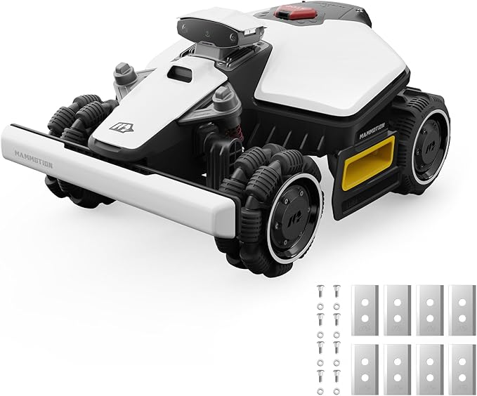 Mammotion LUBA mini AWD 800H Robot Lawn Mower with Garage, Mowing 0.2 Acre, All-Wheel-Drive for 80% Slope, UltraSense AI Vision+RTK Auto-Mapping, Cutting Height 2.2"-4.0"